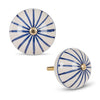 Blue & White Striped Ceramic Ball Knob
