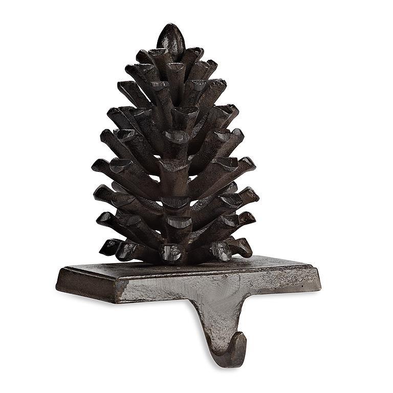 Pinecone Christmas Stocking Holder - Brown