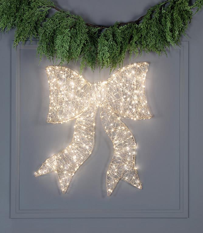 Gold Micro LED Light Bow - Large 400L | Putti Christmas Decor