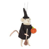 Witch Mouse with Pumpkin Felt Ornament | Putti Fine Furnishings