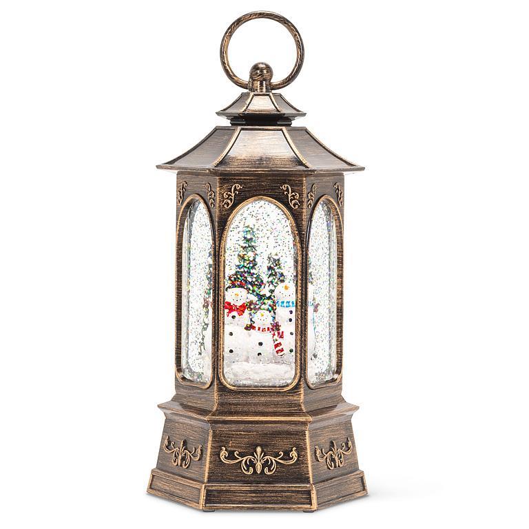 Snowman Family in Glitter LED Lantern | Putti Christmas 
