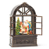 Santa & Child in Glitter LED Lantern with Window | Putti Christmas