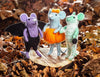 Mouse in Halloween Costume Felt Ornament - Bat