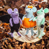 Mouse in Halloween Costume Felt Ornament - Pumpkin