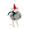 Winter Mouse  with Lights Felt Ornament | Putti Christmas Decorations