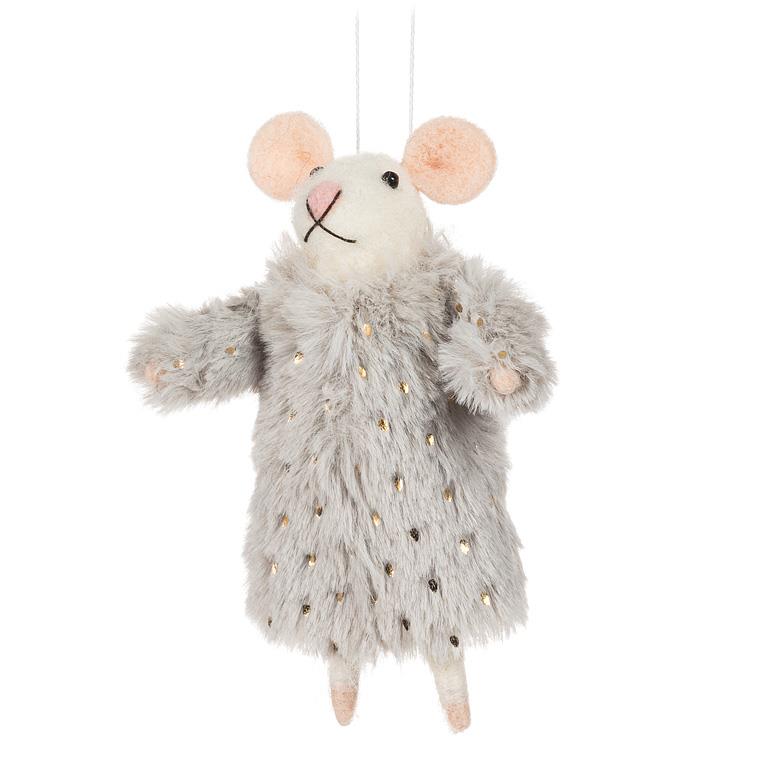 Mouse in Fancy Coat Felt Ornament