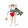 Winter Mouse with Heart & Bell felt Ornament | Putti Christmas Decorations