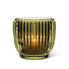 Small Ribbed Glass Votive - Moss