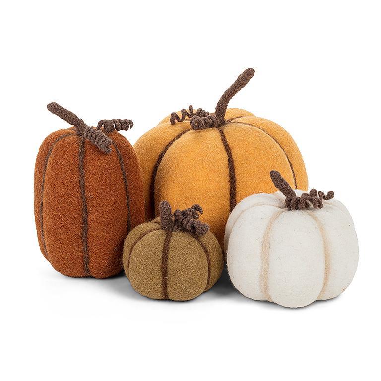 Large Round Felt Pumpkin \ Putti Thanksgiving Decorations 