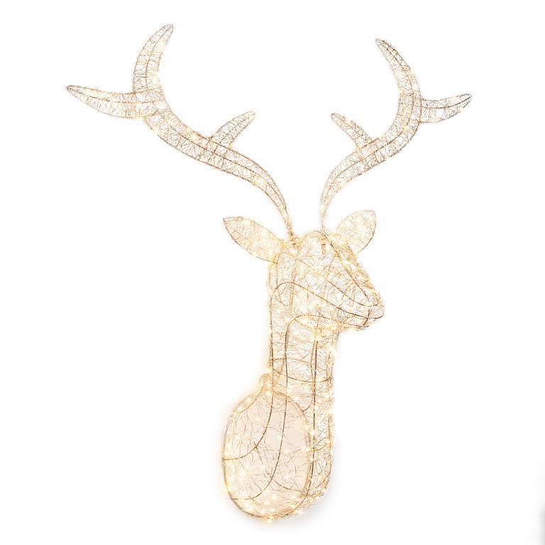 Stag Head with 250 Micro LED | Putti Christmas Decoration