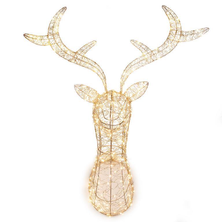 Stag Head with 250 Micro LED | Putti Christmas Decoration 