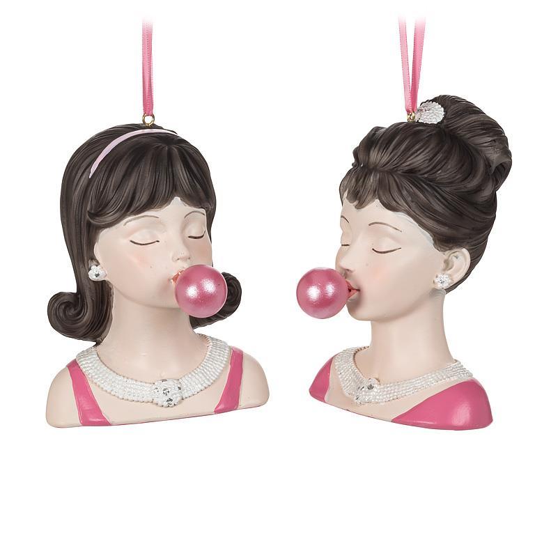 Bubblegum Lady Ornament | Putti Christmas Decorations 