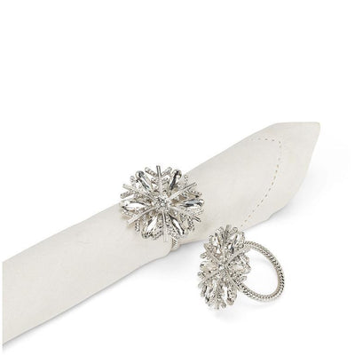 Crystal Snowflake Napkin Rings  | Putti Christmas Decorations
