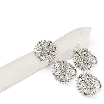 Crystal Snowflake Napkin Rings  | Putti Christmas Decorations