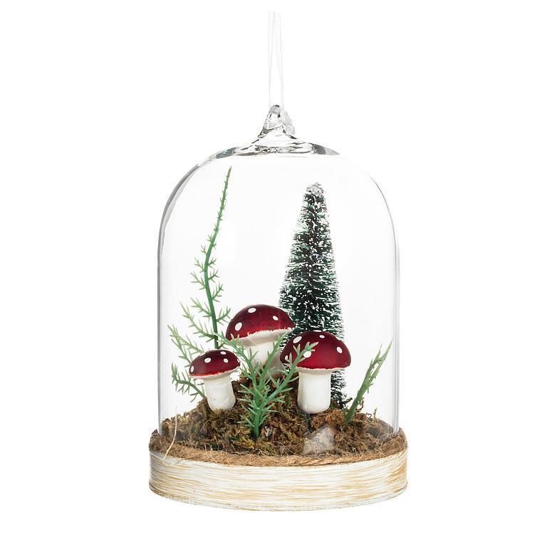 Mushroom in Forest Dome Ornament | Putti Christmas Decorations 