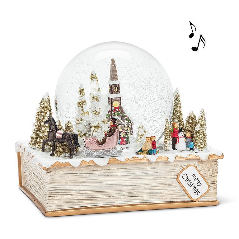 Large Storybook Village Snow Globe with Music | Putti Christmas Decorations 