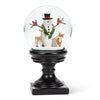 Snowman with Animals Pedestal Snow Globe | Putti Christmas Decorations