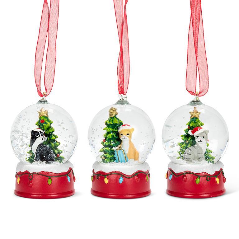Mini Cat W Tree Snowglobe