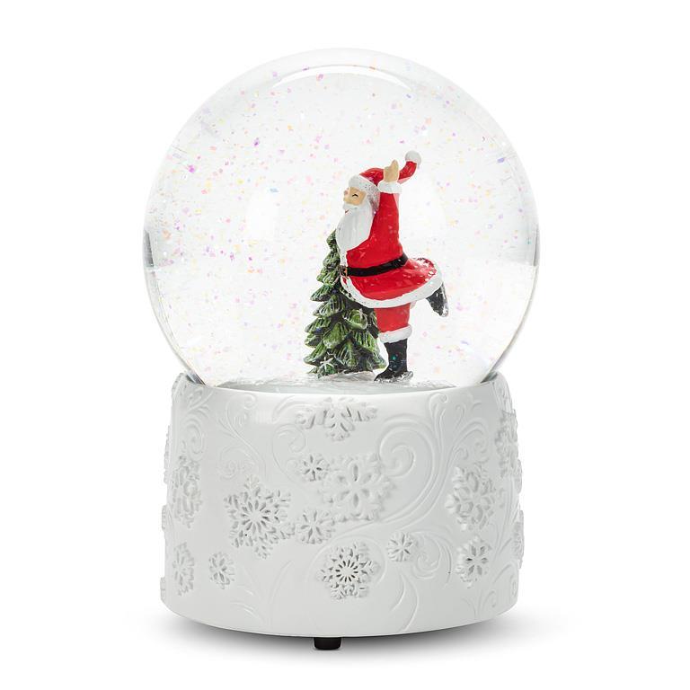 Medium Skating Santa Snow Globe with Music | Putti Christmas 
