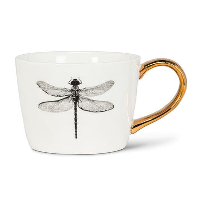 Dragonfly Low Mug with Gold Handle | Putti Fine Furnishings