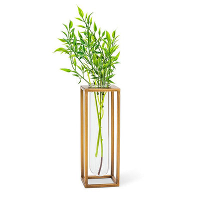 Single Tube Vase with Gold Rack