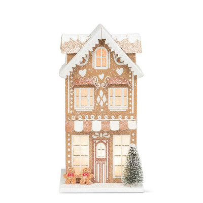 Medium Tall Gingerbread LED House | Putti Christmas Decor