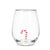 Candy Cane Icon Stemless Wine Glass | Putti Christmas Celebrations 
