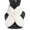 Faux Fur Pull Thru Scarf with Pearls - Ivory