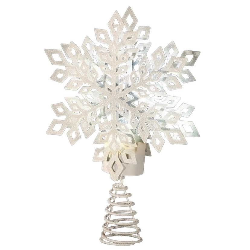 White Snowflake LED Tree Topper | Putti Christmas Celebrations 