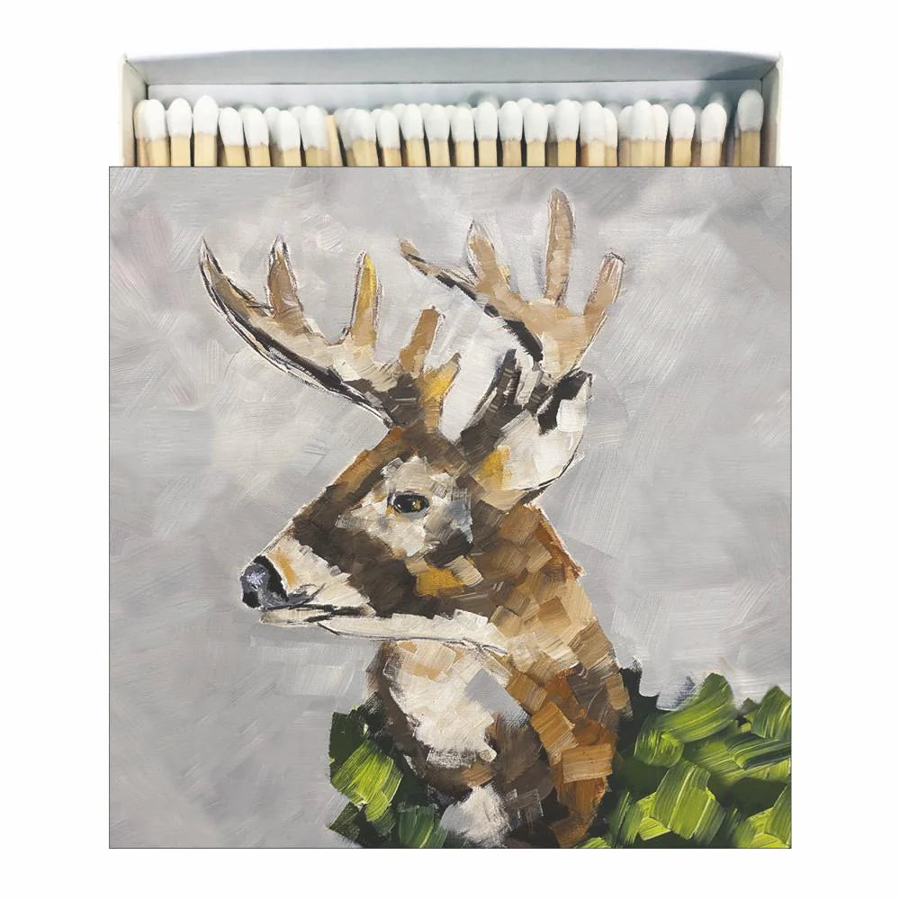 "Royal Stag" Decorative Square Match Box | Putti Fine Furnishings 