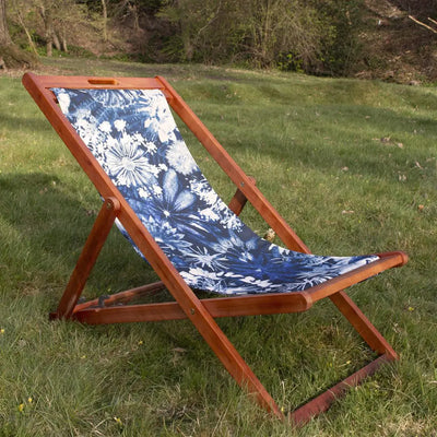 "Cascades of Blue" Wood Deckchair