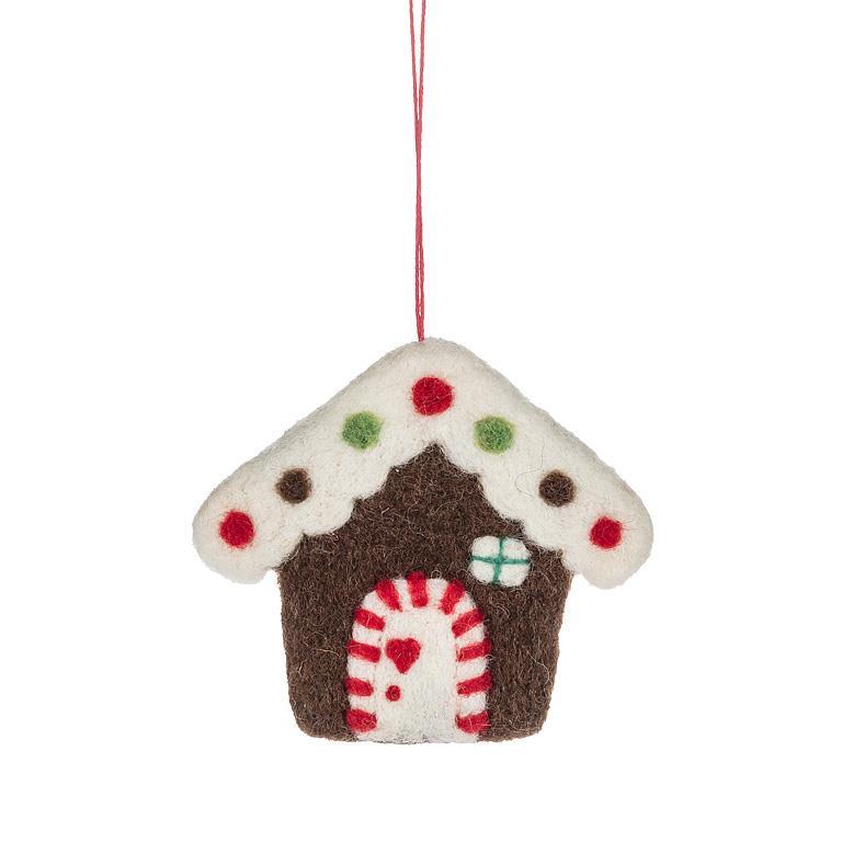 Gingerbread House Felt Ornament  | Putti Christmas Decorations 