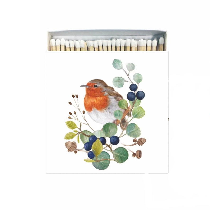 "Les Oiseaux " Robin Decoative Square Match Box