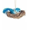 Glass Bluebird in Nest Ornament