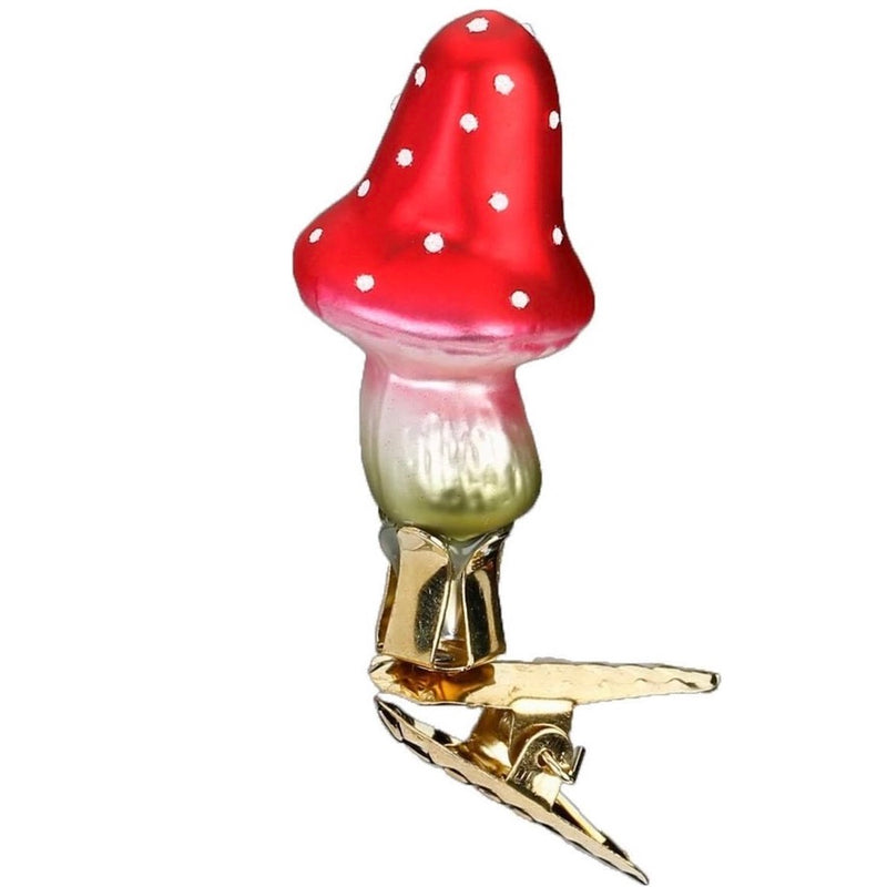 Inge glas Mini Tall Hat Mushroom Toadstool European Glass Ornament