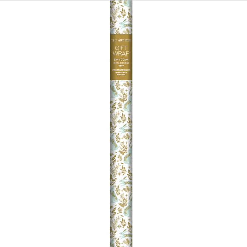 Glad Tidings Rabbits Christmas Wrapping Paper Roll | Putti Christmas Gift Wrapping 