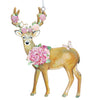 Stag with Pink Hydrangea Wood Ornament