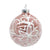 Blush Pink with White Glittered Flowers Glass Ball Ornament