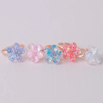 Great Pretenders Boutique Shimmer Flower Rings 5pcs | Le Petite Putti Canada