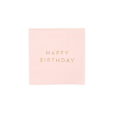 Pink "Happy Birthday" Cocktail Napkins