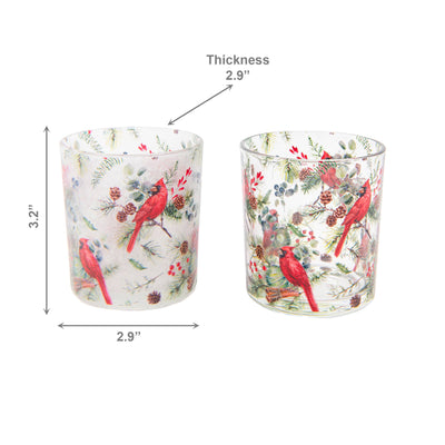 Cardinals Glass Tealight Holder
