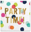 "Party Time!" Multicolor Dots Foil Cocktail Napkins