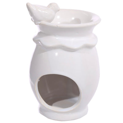 Ceramic Drinking Bird Burner - White