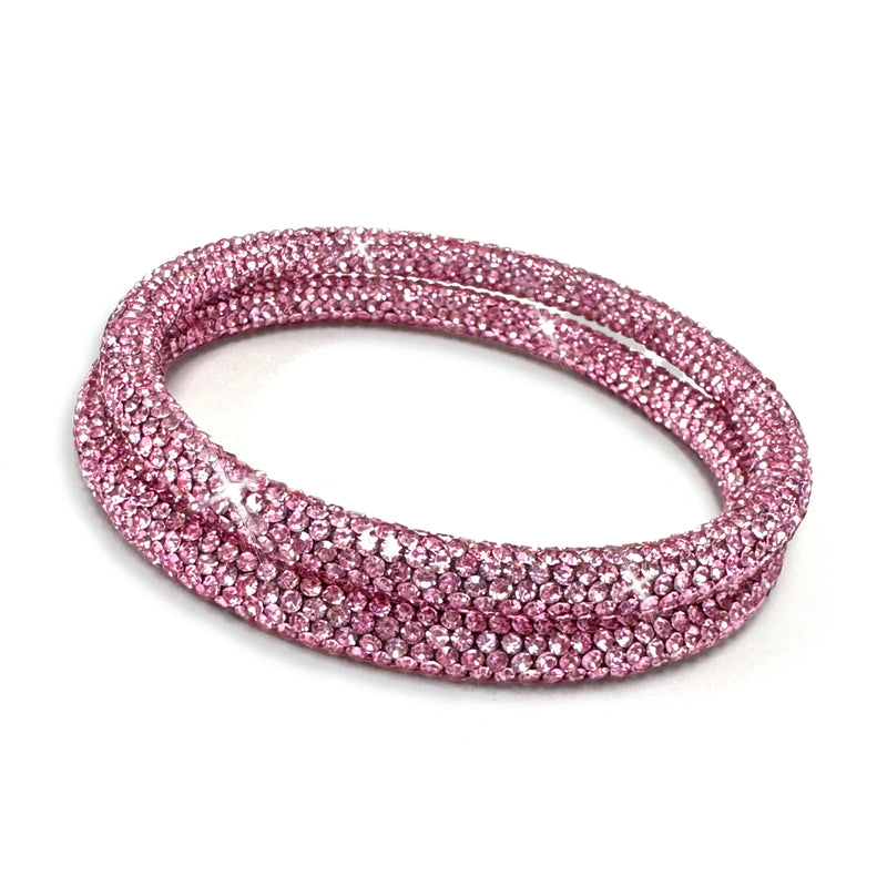 Pink Crystal Bangles - Set of 2