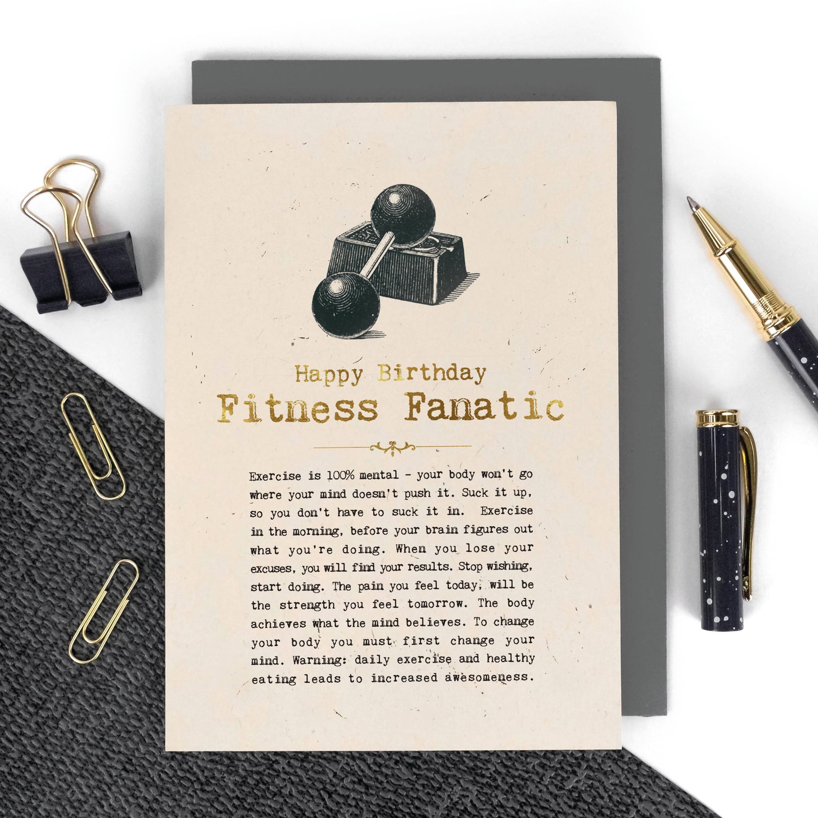 Fitness Fanatic Foiled Birthday Card