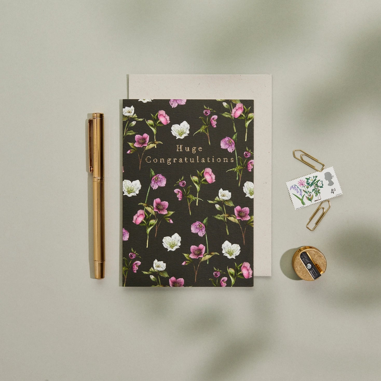 Cottage Garden "Huge Congratulations" Greeting Card