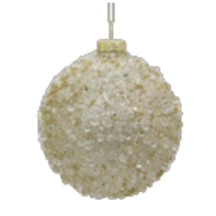 Pale Gold Glass Ball Ornament | Putti Christmas Decorations 
