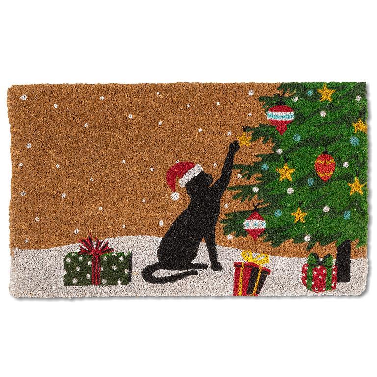 Playful Christmas Kitty Doormat | Putti Christmas Door Mats Canada 