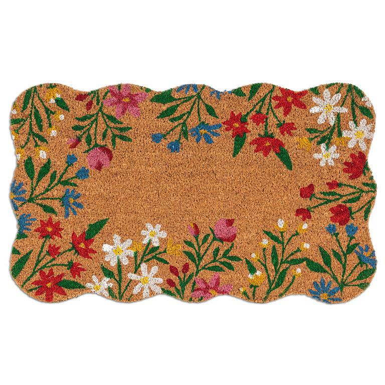 Floral Border Scallop Doormat | Putti Fine Furnishings Toronto Canada