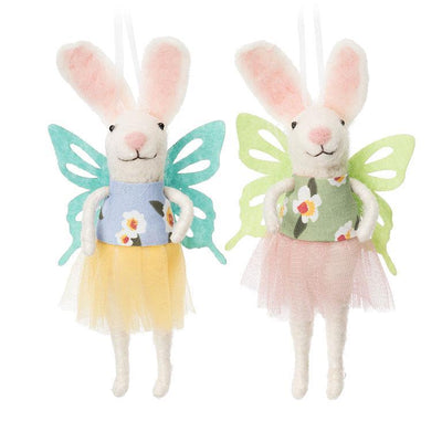 Bunny with Wings Ornament - Yellow